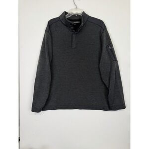 Greg Norman Sweatshirt Men's Size XXL 1/4 Button Pullover Golf Sweater Drak Gray